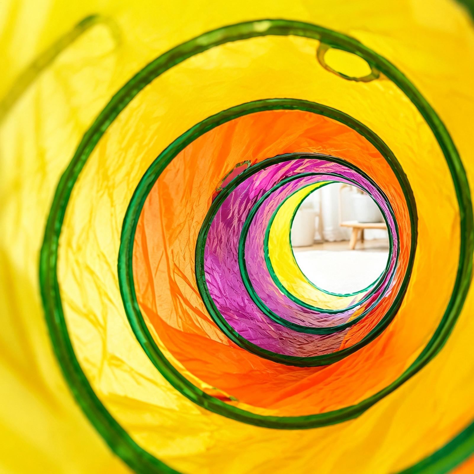 Cat Tunnel Toy - Kedi Tüneli Gökkuşağı Etkileşimli Eğlence Dekorasyonu
