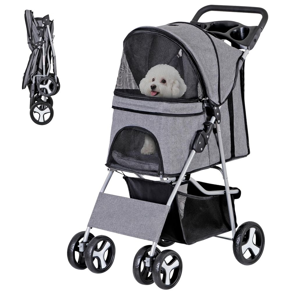 Pet Stroller Carrier - Evcil Hayvan Arabası, 4 Tekerlekli Kedi/Köpek